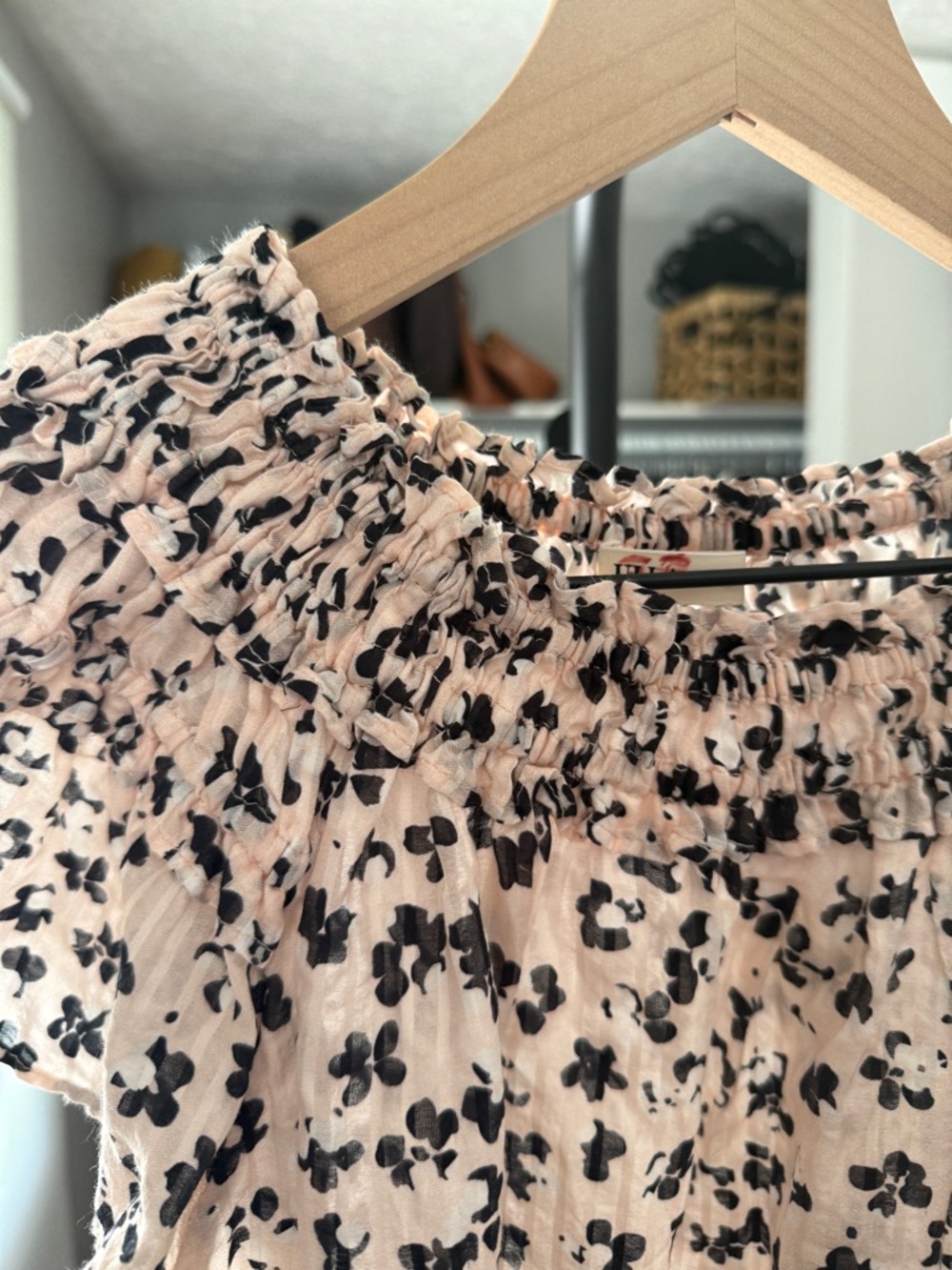 Ulla Johnson Cream Blouse with Black Floral Print - Picture 4 of 7